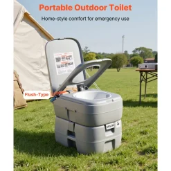 VEVOR Portable Toilet, 7.9 Gallon Detachable Waste Tank, 200 Flushes, Camping Toilet for Adults, Outdoor Travel Potty with Level Indicator, Suitable for RV Travel, Camping, Hiking, Boating and Trips