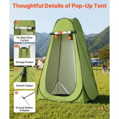 VEVOR Portable Toilet Kit, 330 lbs Load Capacity, Folding Camping Toilet with Pop-Up Privacy Tent, Outdoor Travel Potty for Adults with Carry Bags, Trash Bags, Suitable for RV Travel, Camping, Hiking