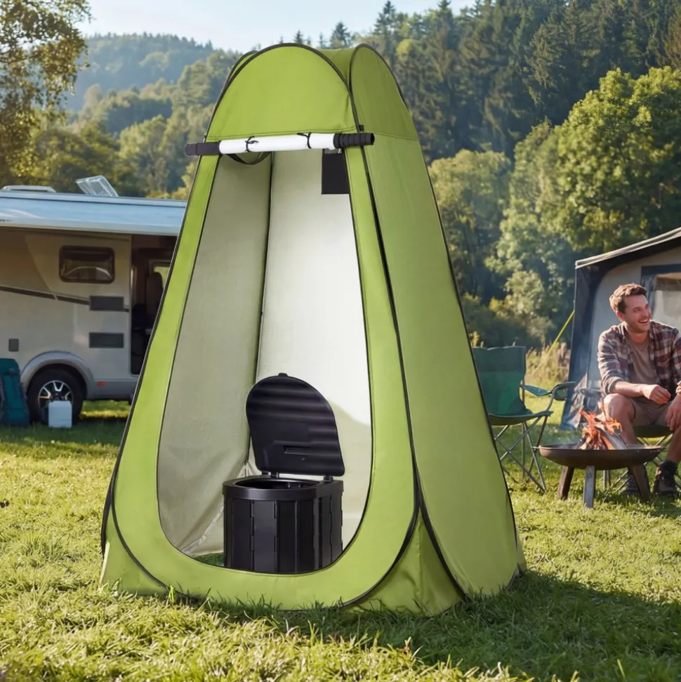 VEVOR Portable Toilet Kit, 330 lbs Load Capacity, Folding Camping Toilet with Pop-Up Privacy Tent, Outdoor Travel Potty for Adults with Carry Bags, Trash Bags, Suitable for RV Travel, Camping, Hiking