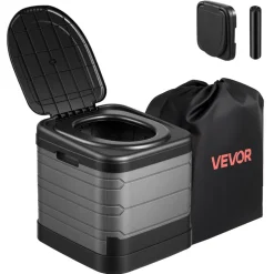VEVOR Portable Toilet, 330 lbs Load Capacity, Folding Camping Toilet for Adults, Outdoor Travel Potty with Carry Bag, Trash Bags, Suitable for Home Use, RV Travel, Camping, Hiking, Boating, Car, Trips