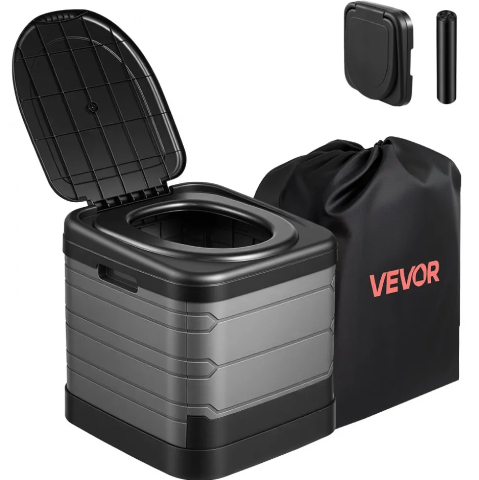 VEVOR Portable Toilet, 330 lbs Load Capacity, Folding Camping Toilet for Adults, Outdoor Travel Potty with Carry Bag, Trash Bags, Suitable for Home Use, RV Travel, Camping, Hiking, Boating, Car, Trips