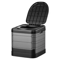 VEVOR Portable Toilet, 330 lbs Load Capacity, Folding Camping Toilet for Adults, Outdoor Travel Potty with Carry Bag, Trash Bags, Suitable for Home Use, RV Travel, Camping, Hiking, Boating, Car, Trips