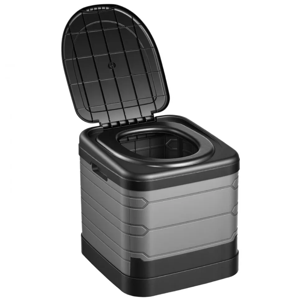 VEVOR Portable Toilet, 330 lbs Load Capacity, Folding Camping Toilet for Adults, Outdoor Travel Potty with Carry Bag, Trash Bags, Suitable for Home Use, RV Travel, Camping, Hiking, Boating, Car, Trips