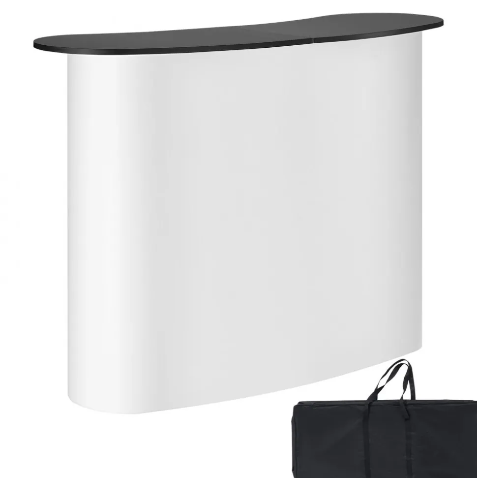 VEVOR Portable Tradeshow Podium Table, 51.18" x 18.31" x 37.4", Display Exhibition Counter Stand Booth Fair with Wall, Foldable Promotion Retail Bar Table Pop Up Podium with Storage Rack, Carrying Bag