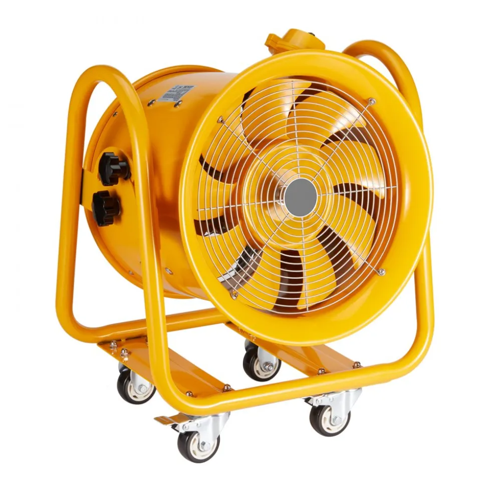 VEVOR Portable Ventilator, 16" Heavy Duty Cylinder Fan, 1100W Strong Shop Exhaust Fan 4240CFM, 16.4ft Power Cord (No charging head), Industrial Utility Blower for Sucking Dust, Smoke Home/Workplace