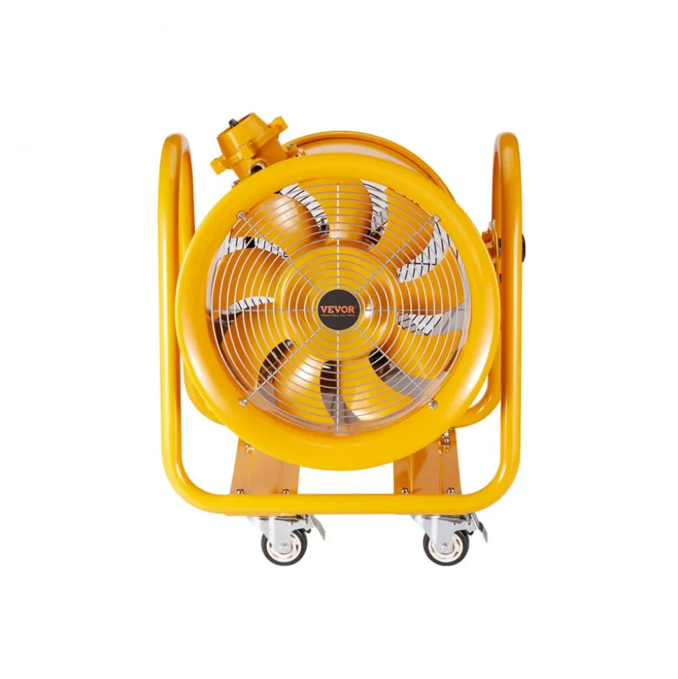 VEVOR Portable Ventilator, 16" Heavy Duty Cylinder Fan, 1100W Strong Shop Exhaust Fan 4240CFM, 16.4ft Power Cord (No charging head), Industrial Utility Blower for Sucking Dust, Smoke Home/Workplace