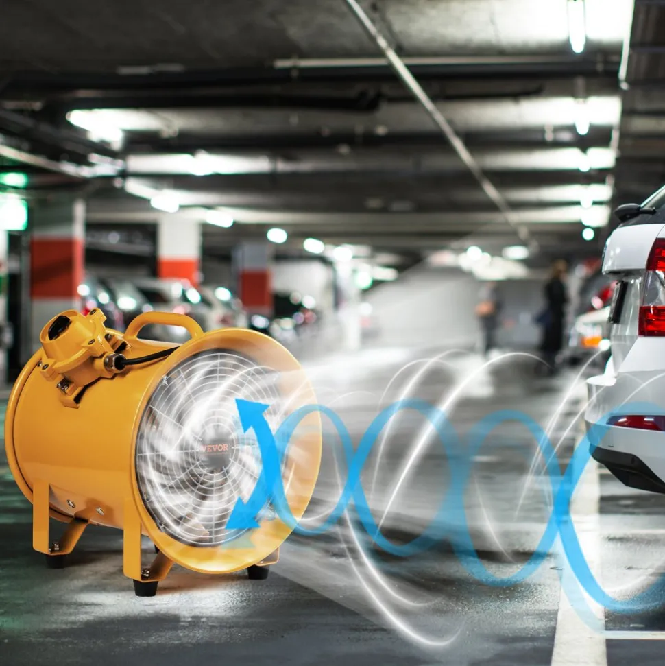 VEVOR Portable Ventilator, 12" Heavy Duty Cylinder Fan, 550W Strong Shop Exhaust Fan 2500CFM, 9.8ft Power Cord (No charging head), Industrial Utility Blower for Sucking Dust, Smoke Home/Workplace