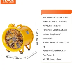 VEVOR Portable Ventilator, 10