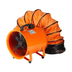 VEVOR Portable Ventilator, 10 inch Heavy Duty Cylinder Fan with 16.4ft Duct Hose, 380W Strong Shop Exhaust Blower 1893FM, Industrial Utility Blower for Sucking Dust, Smoke, Smoke Home/Workplace