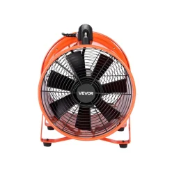 VEVOR Portable Ventilator, 12 inch Heavy Duty Cylinder Fan with 16.4ft Duct Hose, 560W Strong Shop Exhaust Blower 2894CFM, Industrial Utility Blower for Sucking Dust, Smoke, Smoke Home/Workplace