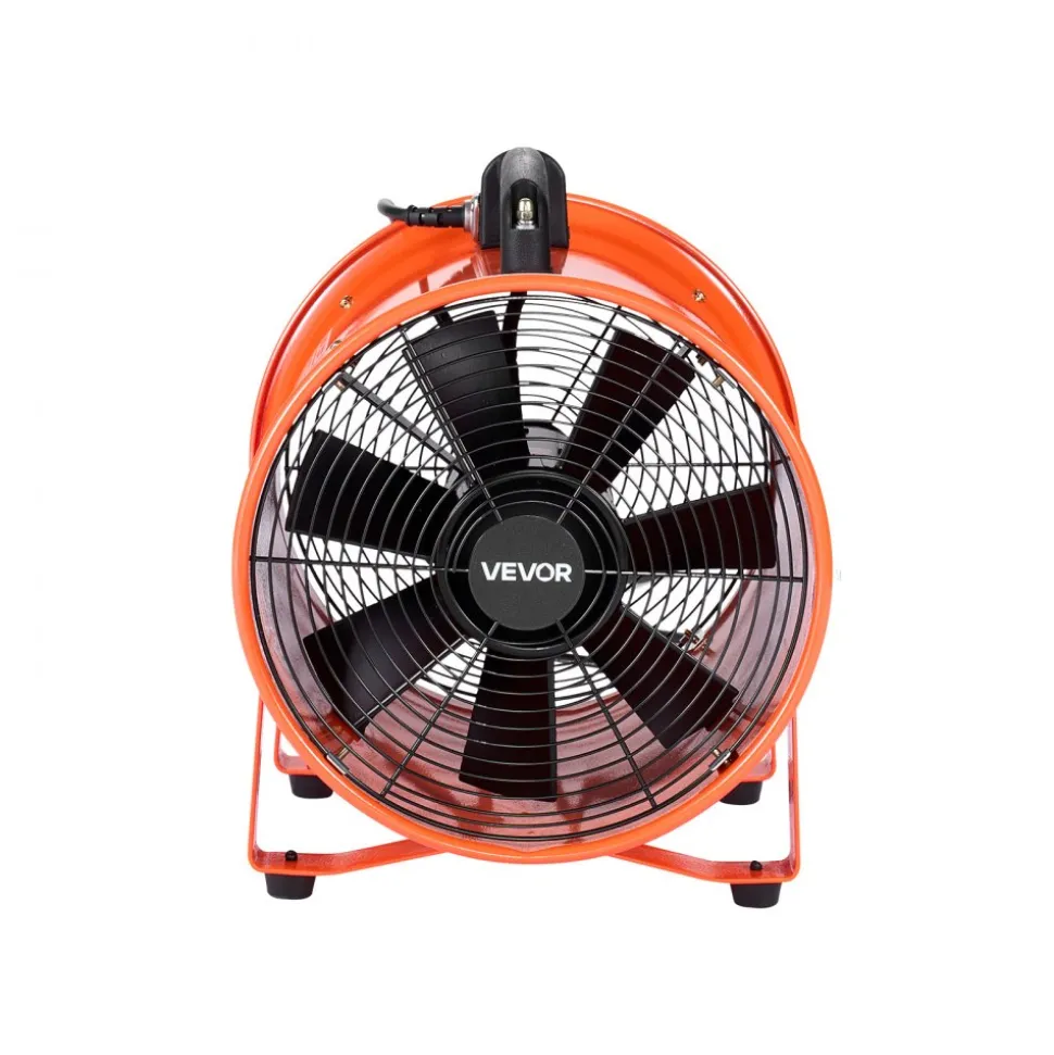 VEVOR Portable Ventilator, 12 inch Heavy Duty Cylinder Fan with 33ft Duct Hose, 560W Strong Shop Exhaust Blower 2894CFM, Industrial Utility Blower for Sucking Dust, Smoke, Smoke Home/Workplace
