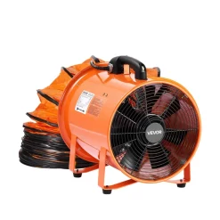 VEVOR Portable Ventilator, 12 inch Heavy Duty Cylinder Fan with 33ft Duct Hose, 560W Strong Shop Exhaust Blower 2894CFM, Industrial Utility Blower for Sucking Dust, Smoke, Smoke Home/Workplace