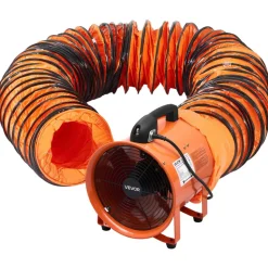 VEVOR Portable Ventilator, 12 inch Heavy Duty Cylinder Fan with 33ft Duct Hose, 560W Strong Shop Exhaust Blower 2894CFM, Industrial Utility Blower for Sucking Dust, Smoke, Smoke Home/Workplace