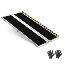 VEVOR Portable Wheelchair Ramp, 5FT, Non-Slip Aluminum Folding Handicap Ramp for Wheelchair, 800 lbs Capacity, Door Threshold Ramps for Home Steps, Stairs, Entry, Threshold, Doorways, Scooter, Curbs