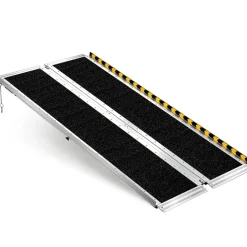 VEVOR Portable Wheelchair Ramp, 5FT, Non-Slip Aluminum Folding Handicap Ramp for Wheelchair, 800 lbs Capacity, Door Threshold Ramps for Home Steps, Stairs, Entry, Threshold, Doorways, Scooter, Curbs