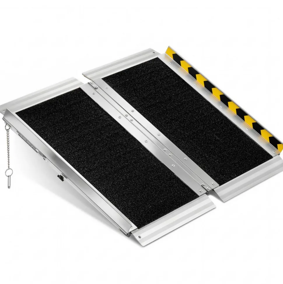VEVOR Portable Wheelchair Ramp, 2FT, Non-Slip Aluminum Folding Handicap Ramp for Wheelchair, 800 lbs Capacity, Door Threshold Ramps for Home Steps, Stairs, Entry, Threshold, Doorways, Scooter, Curbs