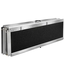 VEVOR Portable Wheelchair Ramp, 10FT, Non-Slip Aluminum Folding Handicap Ramp for Wheelchair, 800 lbs Capacity, Door Threshold Ramps for Home Steps, Stairs, Entry, Threshold, Doorways, Scooter, Curbs