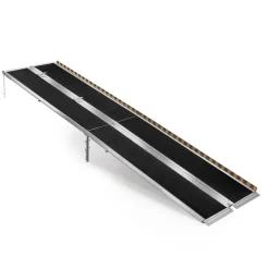 VEVOR Portable Wheelchair Ramp, 10FT, Non-Slip Aluminum Folding Handicap Ramp for Wheelchair, 800 lbs Capacity, Door Threshold Ramps for Home Steps, Stairs, Entry, Threshold, Doorways, Scooter, Curbs