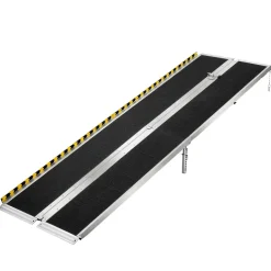 VEVOR Portable Wheelchair Ramp, 8FT, Non-Slip Aluminum Folding Handicap Ramp for Wheelchair, 800 lbs Capacity, Door Threshold Ramps for Home Steps, Stairs, Entry, Threshold, Doorways, Scooter, Curbs