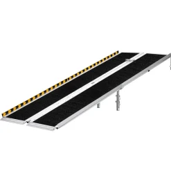 VEVOR Portable Wheelchair Ramp, 7FT, Non-Slip Aluminum Folding Handicap Ramp for Wheelchair, 800 lbs Capacity, Door Threshold Ramps for Home Steps, Stairs, Entry, Threshold, Doorways, Scooter, Curbs