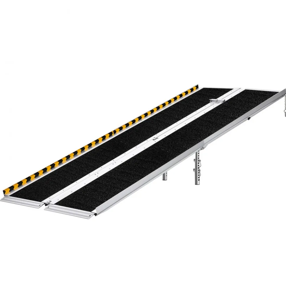 VEVOR Portable Wheelchair Ramp, 7FT, Non-Slip Aluminum Folding Handicap Ramp for Wheelchair, 800 lbs Capacity, Door Threshold Ramps for Home Steps, Stairs, Entry, Threshold, Doorways, Scooter, Curbs