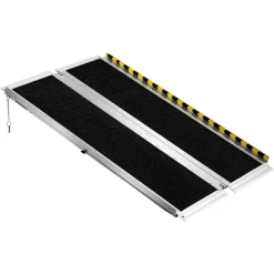 VEVOR Portable Wheelchair Ramp, 4FT, Non-Slip Aluminum Folding Handicap Ramp for Wheelchair, 800 lbs Capacity, Door Threshold Ramps for Home Steps, Stairs, Entry, Threshold, Doorways, Scooter, Curbs