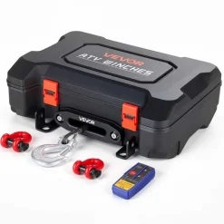 VEVOR Portable Winch, 6000 lbs 12V DC Electric Winch with Synthetic Rope, Wireless & Wired Remotes, Box-Style Recovery Kit with Fairlead, Clevis Hook, Strap for ATV UTV Off-Road Outdoor Pulling Tasks