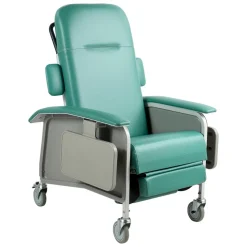 VEVOR 4-Position Geri Reclining Chair 500LBS Capacity Geri Chair Recliner, 4-Wheel Medical Recliner Chairs with Trendelenburg, Soft Padded Seat & Trays for Hospitals, Clinics, Geriatric Home Care