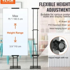 VEVOR Poster Stand, Adjustable Height Up to 75