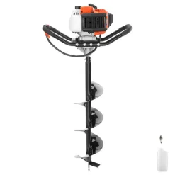 VEVOR Post Hole Digger, 43cc 1250W Auger Post Hole digger, Gas Powered Earth Digger with 8" Earth Auger Drill Bit, 30 inch Long Alloy Steel Auger, for Farmland, Garden and Plant, EPA certification