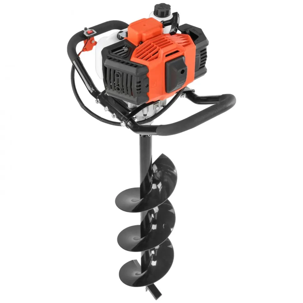 VEVOR Post Hole Digger, 43cc 1250W Auger Post Hole digger, Gas Powered Earth Digger with 8" Earth Auger Drill Bit, 30 inch Long Alloy Steel Auger, for Farmland, Garden and Plant, EPA certification