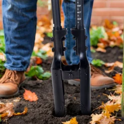 VEVOR Post Hole Digger, Heavy Duty Post Hole Digger with Fiberglass Handle, Manual Hole Digger with Scale Markings and Metal Blade, Post Hole Digger Tool for Digging Gardening and Outdoors, 57.5-Inch