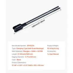 VEVOR Post Hole Digger, Heavy Duty Post Hole Digger with Fiberglass Handle, Manual Hole Digger with Scale Markings and Metal Blade, Post Hole Digger Tool for Digging Gardening and Outdoors, 57.5-Inch
