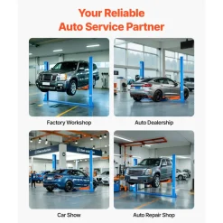 VEVOR 2 Post Lift, 9000 lbs Capacity, 220V 2.95 HP Powerful Motor, Two Post Car Lift Auto Hoist for Sedan SUV Pickup, Automotive Hoist 74.8 Inch Height for Home Garage, Repair Shop, Workshop, Blue