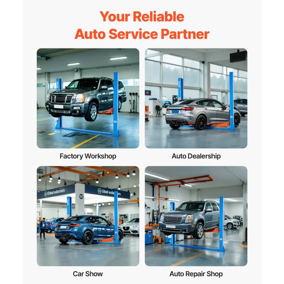 VEVOR 2 Post Lift, 9000 lbs Capacity, 220V 2.95 HP Powerful Motor, Two Post Car Lift Auto Hoist for Sedan SUV Pickup, Automotive Hoist 74.8 Inch Height for Home Garage, Repair Shop, Workshop, Blue