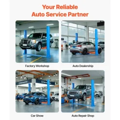 VEVOR 2 Post Lift, 12000 lbs Capacity, 220V 2.95 HP Powerful Motor, Two Post Car Lift Auto Hoist for Sedan SUV Pickup, Automotive Hoist 74.8 Inch Height for Home Garage, Repair Shop, Workshop, Blue