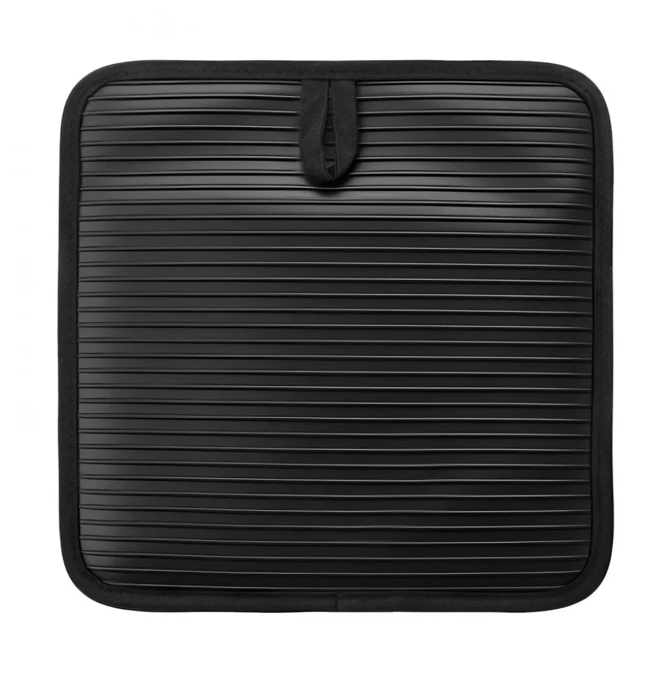 VEVOR Pot Holders, Heat Resistant to 500°F with Ribbed Soft Anti-Slip Silicone Strips, 100% Cotton 9.06 x 8.98 inch Hot Pads with 2 No-Marks Hooks, Washable Pot Trivets for Kitchen & Barbeque, 2 Pack