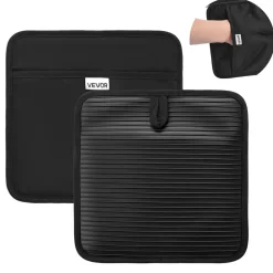 VEVOR Pot Holders, Heat Resistant to 500°F with Ribbed Soft Anti-Slip Silicone Strips, 100% Cotton 9.06 x 8.98 inch Hot Pads with 2 No-Marks Hooks, Washable Pot Trivets for Kitchen & Barbeque, 2 Pack