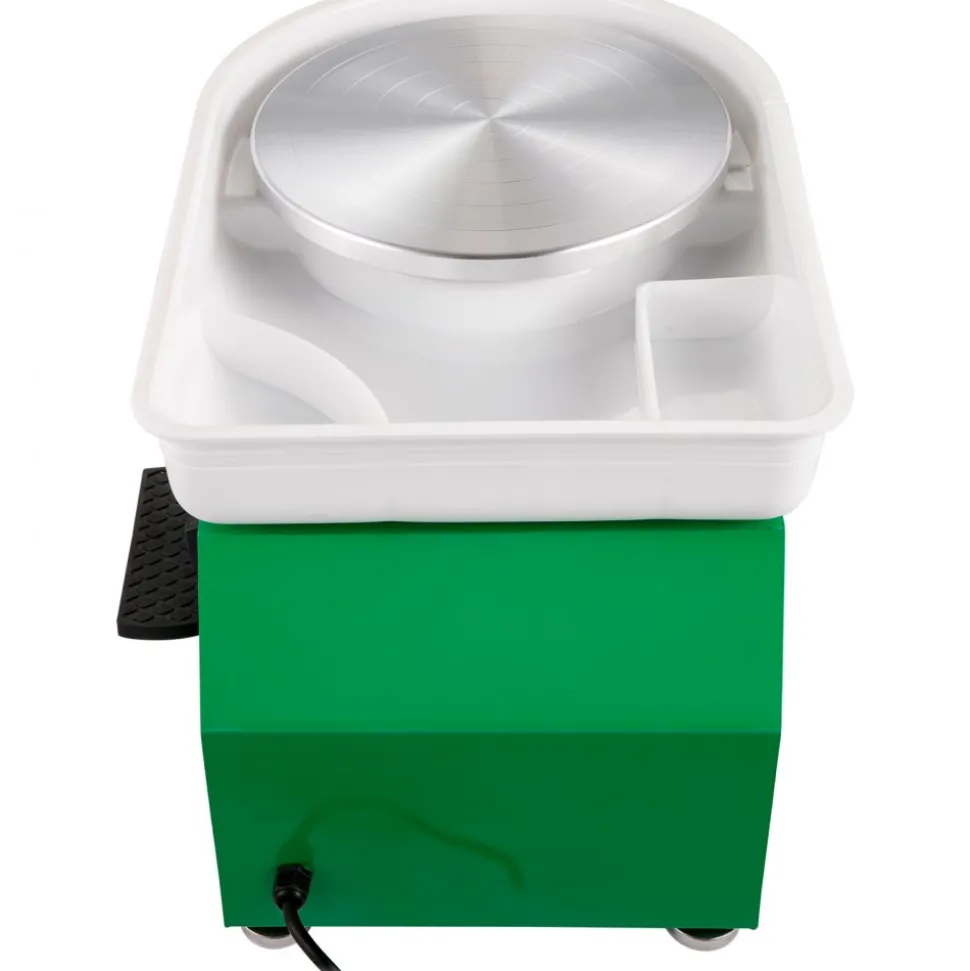 VEVOR Pottery Wheel 28cm Pottery Forming Machine 350W Electric Pottery Wheel with Adjustable Feet Lever Pedal DIY Clay Tool with Tray for Ceramic Work Clay Art DIY Clay Green, 18 Piece