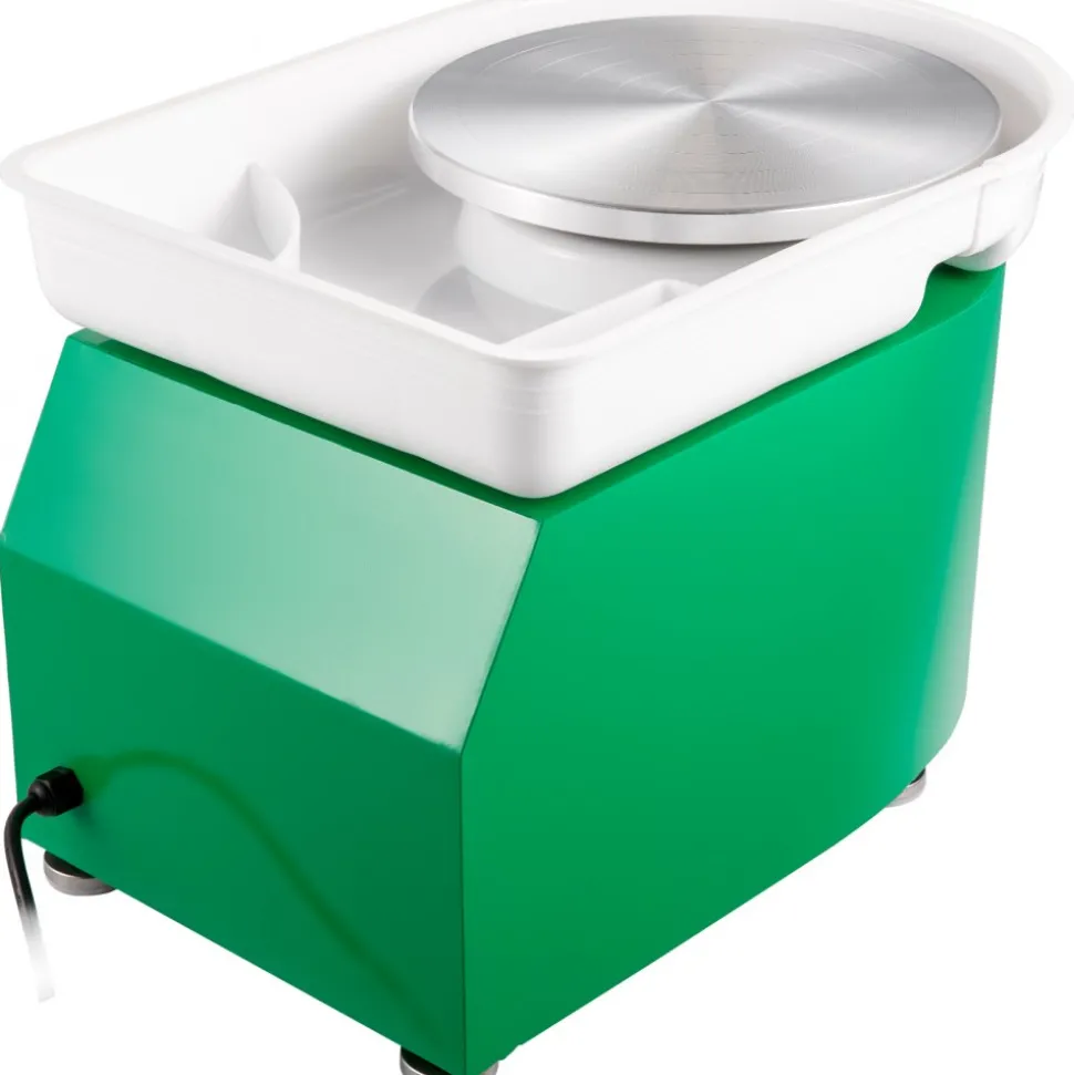 VEVOR Pottery Wheel 28cm Pottery Forming Machine 350W Electric Pottery Wheel with Adjustable Feet Lever Pedal DIY Clay Tool with Tray for Ceramic Work Clay Art DIY Clay Green, 18 Piece