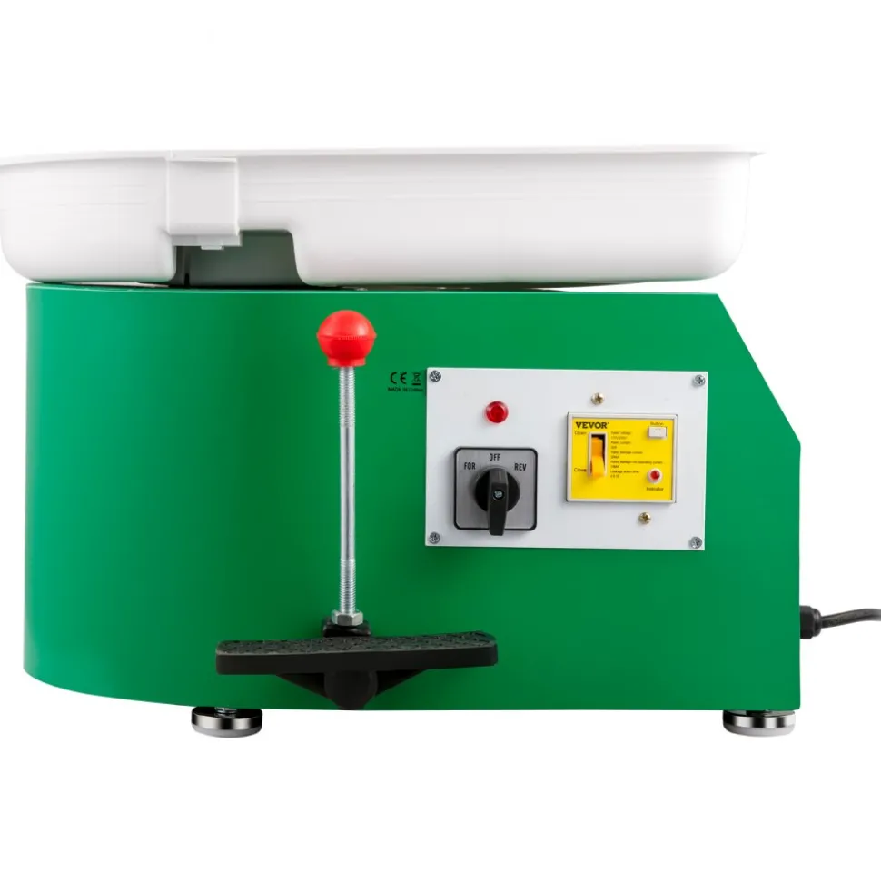 VEVOR Pottery Wheel 28cm Pottery Forming Machine 350W Electric Pottery Wheel with Adjustable Feet Lever Pedal DIY Clay Tool with Tray for Ceramic Work Clay Art DIY Clay Green, 18 Piece