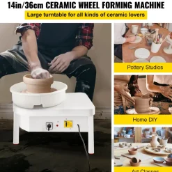 VEVOR Pottery Wheel 36cm Pottery Forming Machine with Foot Pedal Pottery Wheel for Adults 450W Electric Pottery Wheel for DIY Clay Art Craft