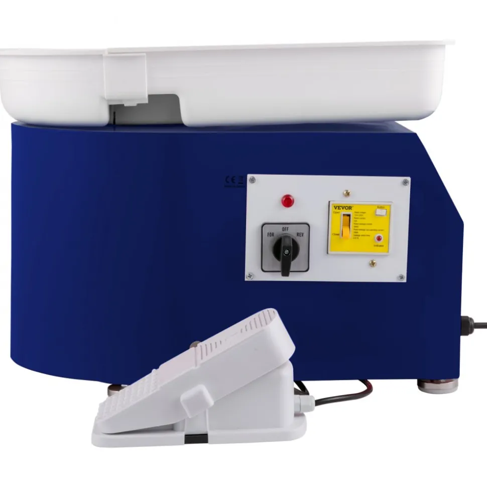 VEVOR Pottery Wheel 28cm Pottery Forming Machine with Detachable Basin Foot Pedal Control 350W Art Craft DIY Clay Tool for Art Craft Work and Home DIY Blue, 18 Piece