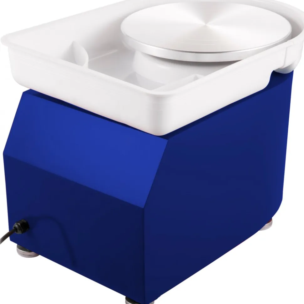 VEVOR Pottery Wheel 28cm Pottery Forming Machine with Detachable Basin Foot Pedal Control 350W Art Craft DIY Clay Tool for Art Craft Work and Home DIY Blue, 18 Piece