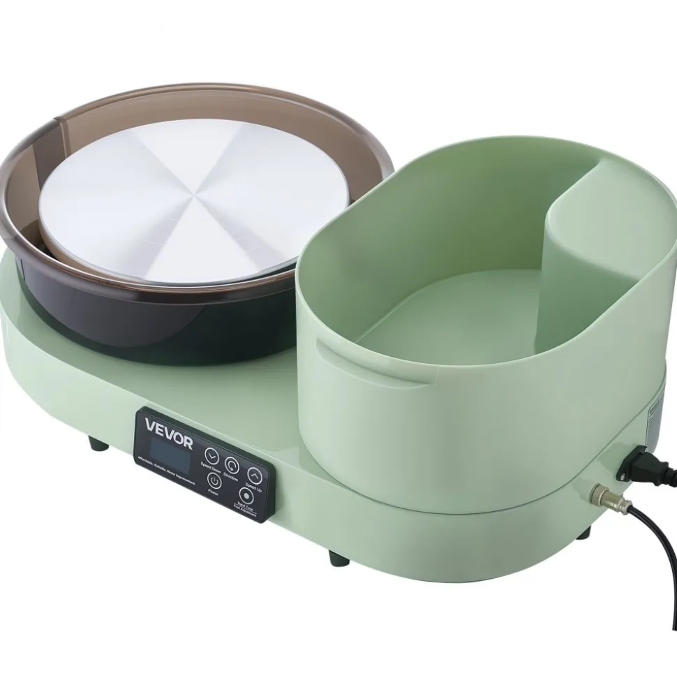 VEVOR Pottery Wheel for Adults, 11" Aluminum Turntable, 450W Electric Table Top Pottery Wheel with Foot Pedal, 30-300 RPM Adjustable Speed, Aluminum Body, for Beginners, DIY Clay Art Craft, Green