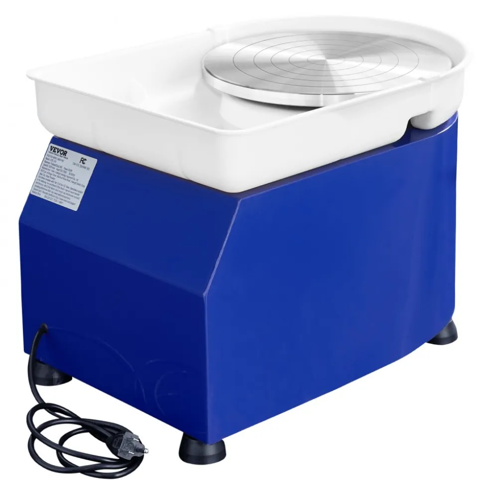 VEVOR Pottery Wheel for Adults and Beginners, 350W, 11in Clay Wheel Forming Machine, Adjustable 0-300RPM Speed Handle and Pedal Control, ABS Detachable Basin, Accessory Kit for Craft DIY, Blue Updated