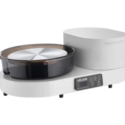VEVOR Pottery Wheel for Adults, 11" Aluminum Turntable, 450W Electric Table Top Pottery Wheel with Foot Pedal, 30-300 RPM Adjustable Speed, Aluminum Body, for Beginners, DIY Clay Art Craft, White