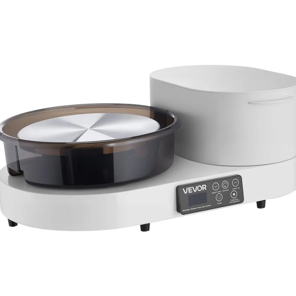 VEVOR Pottery Wheel for Adults, 11" Aluminum Turntable, 450W Electric Table Top Pottery Wheel with Foot Pedal, 30-300 RPM Adjustable Speed, Aluminum Body, for Beginners, DIY Clay Art Craft, White