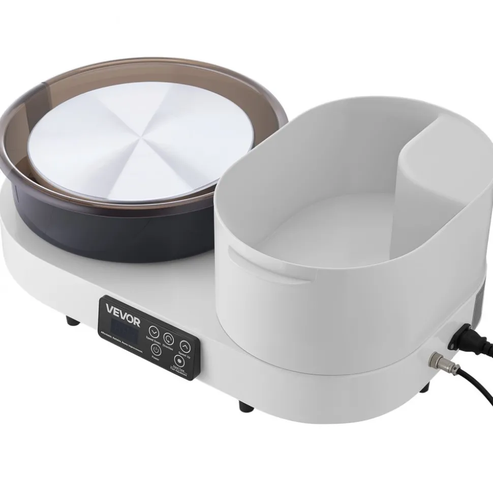 VEVOR Pottery Wheel for Adults, 11" Aluminum Turntable, 450W Electric Table Top Pottery Wheel with Foot Pedal, 30-300 RPM Adjustable Speed, Aluminum Body, for Beginners, DIY Clay Art Craft, White