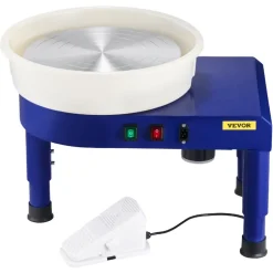 VEVOR Pottery Wheel, 14 in Ceramic Wheel Forming Machine, 60-300 RPM Speed Adjustable Foot Pedal, Adjustable Lift Leg, Detachable Basin, Complete Tool Accessory Kit for Work Art Craft DIY, Blue